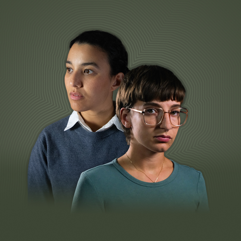 Porträtt av de två medverkande i halvfigur: Amina Ouahid och Winona Guyon.